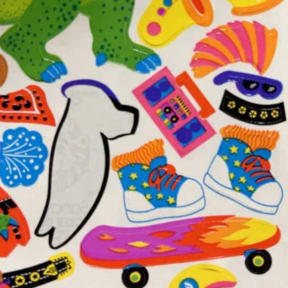 Vintage 1990s Sandylion Sticker Designs Dress a Dinosaur T-Rex Sticker Sheet Fun - Picture 4 of 8
